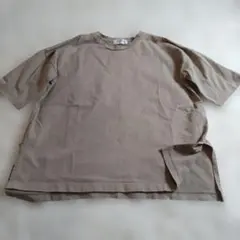 オペークドットクリップ　半袖コットンTシャツ　ベージュ　38/M　プルオーバー