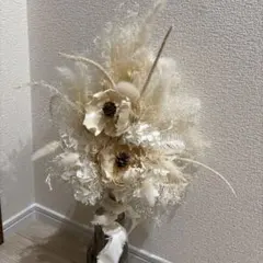 ホワイト プリザーブドフラワー ブーケ 約40cm