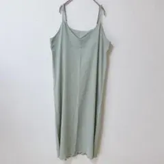 COCA グリーンチェック キャミソール ロングワンピース　フリーサイズ