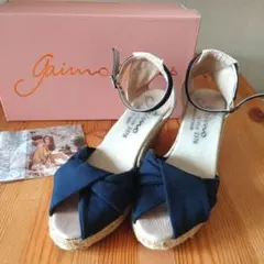 黒　 ガイモ　エスパドリーユ サンダル　ストラップ　EU37 24cm ジュート