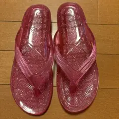 PEARL ビーチサンダル ラメ入り ピンク Lサイズ 日本製　ギョサンのサムネイル