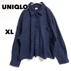 美品 ユニクロ チェックシャツ XL ネルシャツ UNIQLO カジュアル 秋冬
