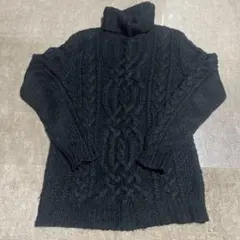 HARE ハレ ケーブル編み タートルネック ニット ブラック Sサイズ 厚手