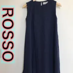 ROSSO アーバンリサーチ ノースリーブ膝丈ワンピース チュニック ネイビー