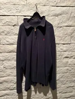 POLO ネイビー ハーフジップ トレーナー