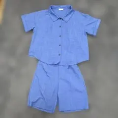 earth music&ecology 青 パンツセットアップ