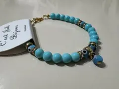 未使用　ナザールボンジュウ　トルコ　ターコイズ　トルコ石　ブレスレット