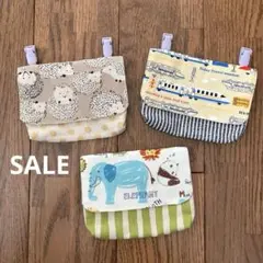 【匿名配送】移動ポケット3点セット＋クリップ2組　男の子　ハンドメイド　Ｂセット