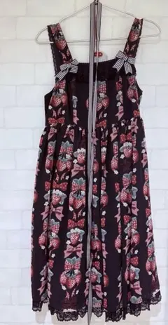 未使用品 ピンクハウス ベリーズストライプワンピース いちご 小花柄