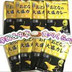 ꧁♦️おとなの大盛カレー食べくらべ8食꧂芳醇スパイシーな辛口と爽やかなコク中辛のサムネイル