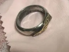 アリゾナフリーダム 太陽神　K18　SV925　メンズ 甲丸リング約19号