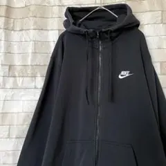 NIKE ナイキ ジップパーカー 刺繍 裏地パイル生地 ブラック XL