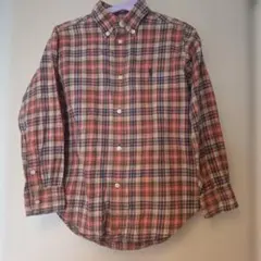 Ralph Lauren 　ラルフローレン　赤系チェック 長袖シャツ　120