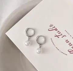 ピアス　k18 一粒 パール　フープ　サージカルステンレス ゴールド 結婚式