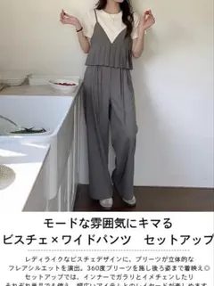 セットアップ プリーツビスチェ タックワイドパンツ ラジエムセットアップ
