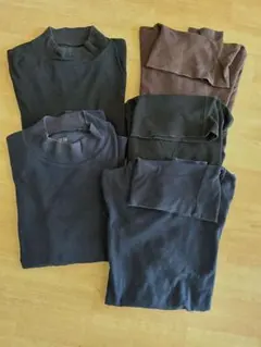 ユニクロ　長袖カットソー 5枚セット 黒 茶色
