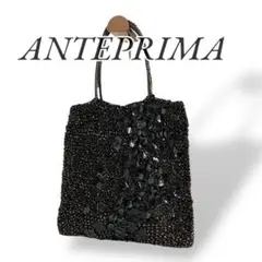 アンテプリマ ハンドバッグ ワイヤー リング フラワー ブラック レディース