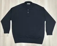 【極美品】ZARA ザラ 長袖 ニットポロシャツ 襟付 セーター ブラック L！