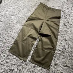 GU ベイカーパンツ ワイド カーキ ミリタリー ワーク トレンド M