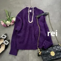 美品✨アングリッド　カラーモヘア混ルーズニット　紫　パープル⑤