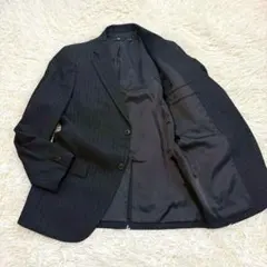 2187 美品✨ユニクロ+J ウールブレンドジャケット ストライプ柄 フォーマル