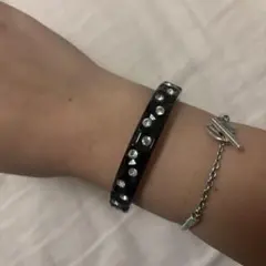 スパンコール　ヴィンテージ海外ガールブレスレット　リング　y2k バングル