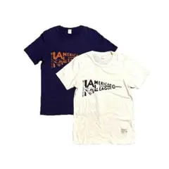 USA製 Wilson Tシャツ 2枚セット 紫 クリーム 38 ウィルソン