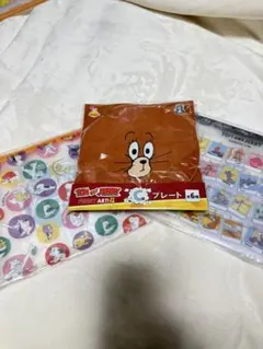 トムとジェリー　ハッピーくじ　プレート　フラットポーチセット