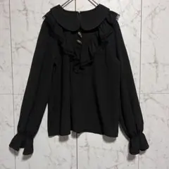Ank Rouge アンクルージュ
黒 フリル付き襟 トップス レディース