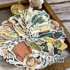 【A199コラージュ素材】Glee紙モノ/シール ジャーナル　動物　人物　レトロ
