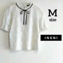 レーストップス Mサイズ 白 リボンタイ フリル襟 裏地付き