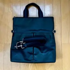 COACH ブラックレザーショルダーバッグ