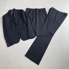 美品 LES MUES レミュー パンツ スカート スーツ ブラック　LL 3点