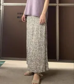 美品　SENCE OF PLACE フラワープリントプリーツスカート