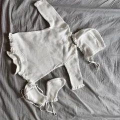 MONBÉBÉ ベビードレス ホワイト 3点セット