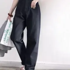 クラシカルエルフ　ゆったりハイウエストワイドストレートチノカラー＆無地デニム