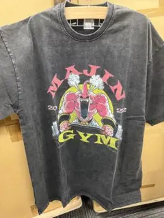 Mサイズ男女兼用プリントTシャツ ジムデザイン綿100%ウォッシュド加工