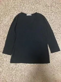 美品✨エトワールジョワイユ　黒T カットソー　ブラック　七分袖　7部丈　Ｖネック