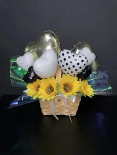 見本　花束バルーンブーケ　ひまわり
