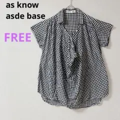 【as know asde base】ギンガムチェック 半袖シャツ　チュニック