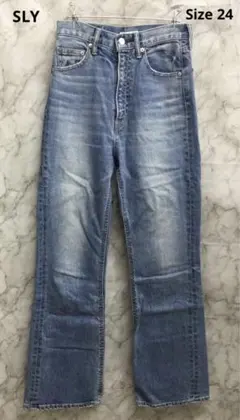 【SLY】スライ ハイウエスト デニム ジーンズ フレアパンツ 24