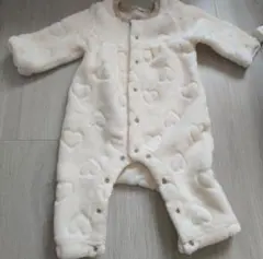 ロンパース　もこもこ ハート柄　ボア　70