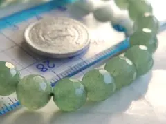ブレスレット グリーンアベンチュリン 多面 カット インド 翡翠 約 8mm