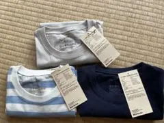 無印良品120サイズ Tシャツ 3枚セット（ネイビー・ストライプ・グレー）