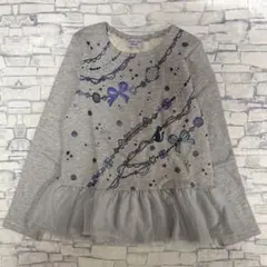 【新品タグ付】ANNA SUI mini ペプラムチュールネコトレーナー