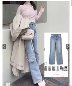 ワイドセミフレアデニムパンツ[cu136]