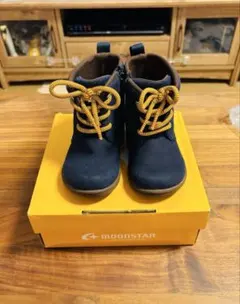 【美品　箱あり】ムーンスター ベビーブーツ ネイビー　14.5センチ
