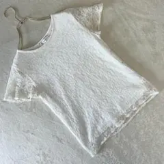 ROPE PICNIC ロペピクニック　半袖ブラウス　総レース　ホワイト　38