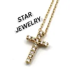 STAR JEWELRY K18YG ミニクロス ダイヤネックレス D0.03 - メルカリ