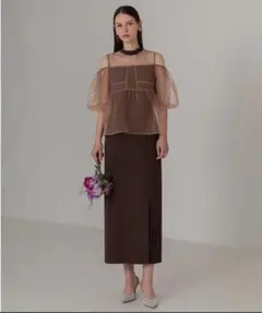 Leja レースドットビスチェセットアップIラインドレスワンピース